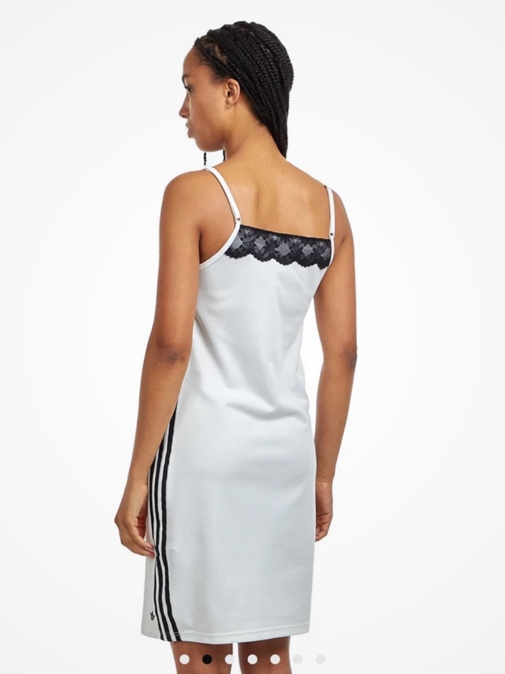 ADIDAS WHITE LACE-TRIM SLIP DRESS - Picture 3 of 5